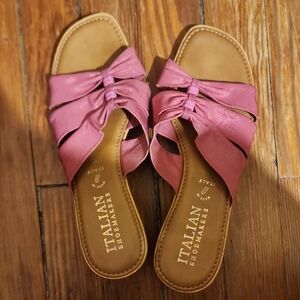 Italian Shoemakers Pink Sparkly Strap Sandals 10